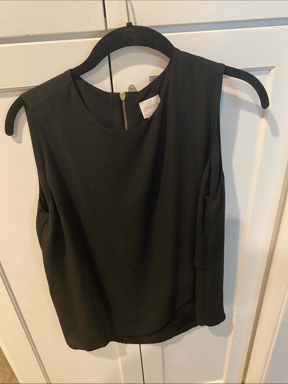 Chico's Black Sleeveless Camisole with Back Zip